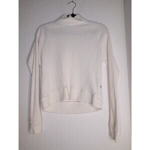 The North Face Women White Quilted Turtleneck 100% Cotton XS